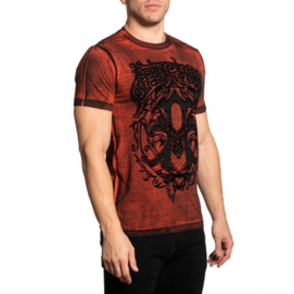Футболка Affliction Iconic Steel SS Tee Indian Red
