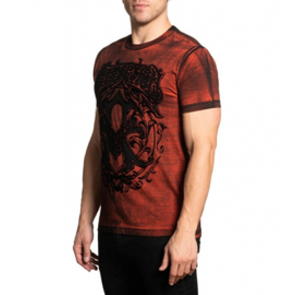Футболка Affliction Iconic Steel SS Tee Indian Red