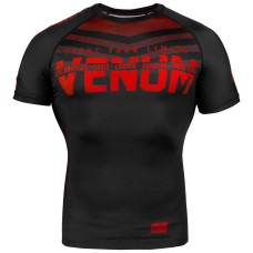Рашгард Venum Signature Rashguard Short Sleeves Black Red