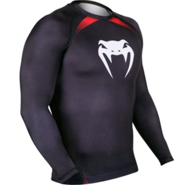 Рашгард Venum No Gi IBJJF Approved Rash Guard Black Red