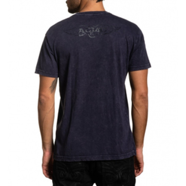 Футболка Affliction Speed Crew SS Tee Purple Lava Wash