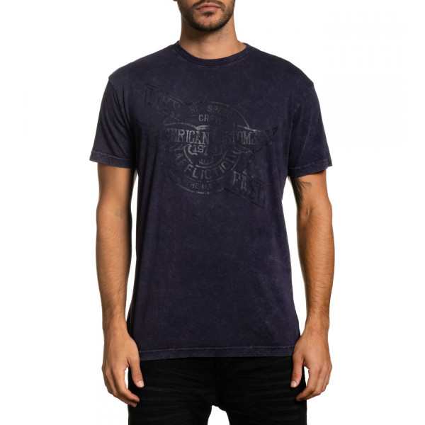 Футболка Affliction Speed Crew SS Tee Purple Lava Wash
