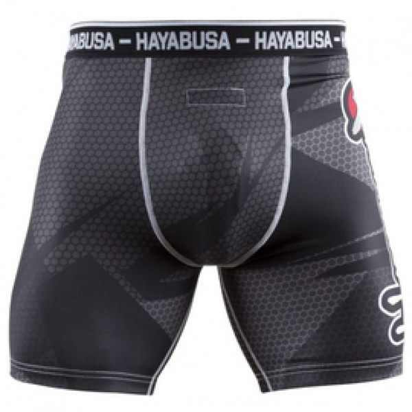 Компрессионные шорты Hayabusa Metaru 47 Silver Compression Shorts Black