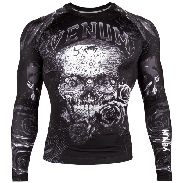 Рашгард Venum Santa Muerte 3.0 Rashguards Long Black White