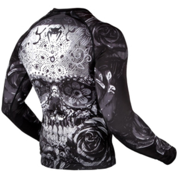 Рашгард Venum Santa Muerte 3.0 Rashguards Long Black White