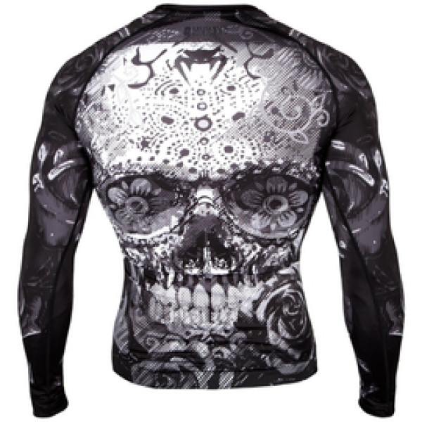 Рашгард Venum Santa Muerte 3.0 Rashguards Long Black White