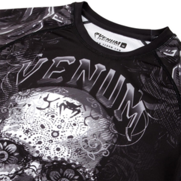 Рашгард Venum Santa Muerte 3.0 Rashguards Long Black White