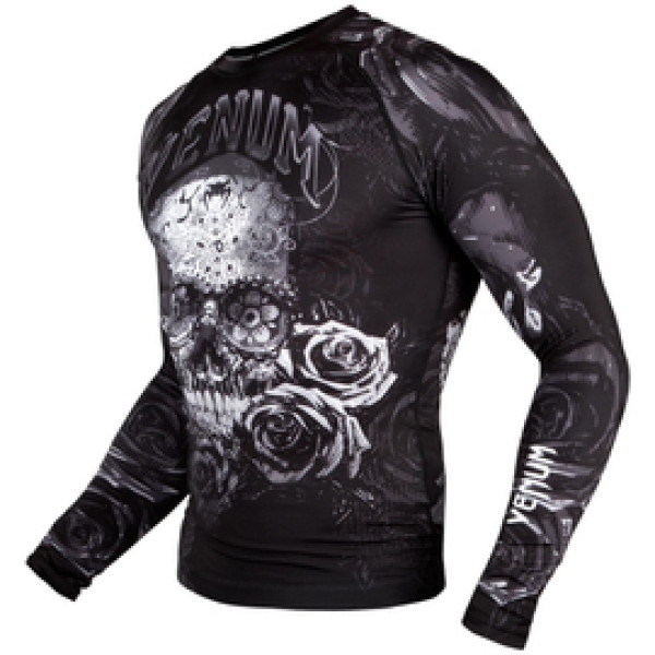 Рашгард Venum Santa Muerte 3.0 Rashguards Long Black White