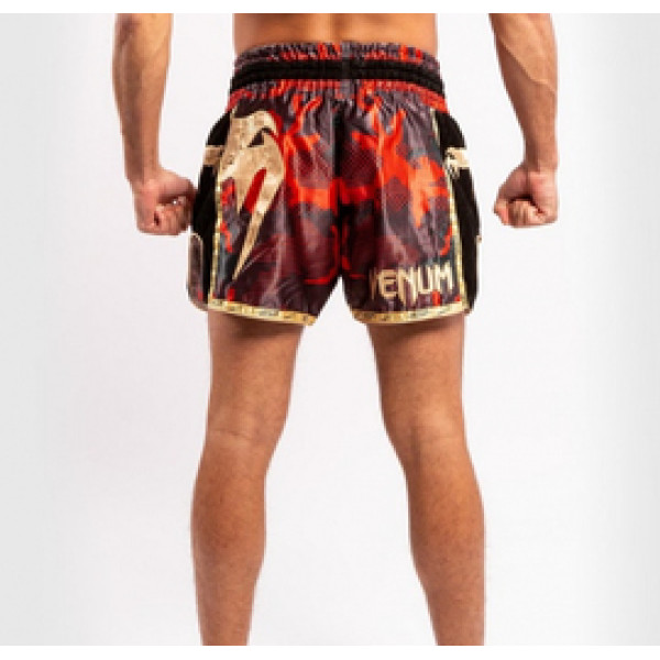 Шорты для тайского бокса Venum Giant Camo Muay Thai Shorts Black Red