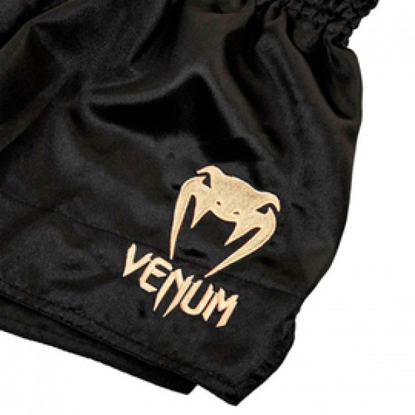 Шорты для тайского бокса Venum Muay Thai Shorts Classic Navy Black Gold