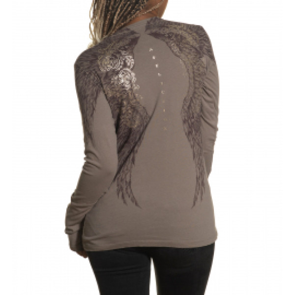 Женский лонгслив Affliction Danica Rose AW24263 Taupe
