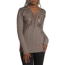Женский лонгслив Affliction Danica Rose AW24263 Taupe