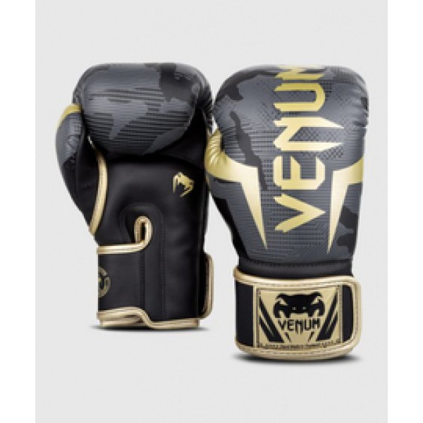 Боксерские перчатки Venum Elite Dark Camo Gold