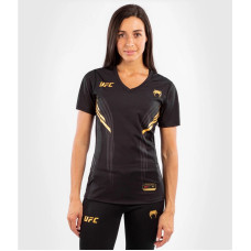 Женская футболка Venum Authentic UFC FightNight Dry Tech Black Gold