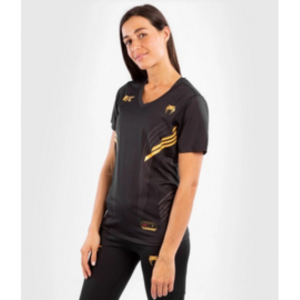Женская футболка Venum Authentic UFC FightNight Dry Tech Black Gold
