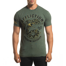 Футболка Affliction FD Revolutionary A24273 Olive Lava Wash