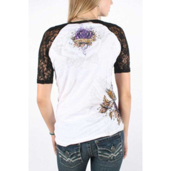 Женская футболка Sinful By Affliction Herbal Rhinestones T-shirt