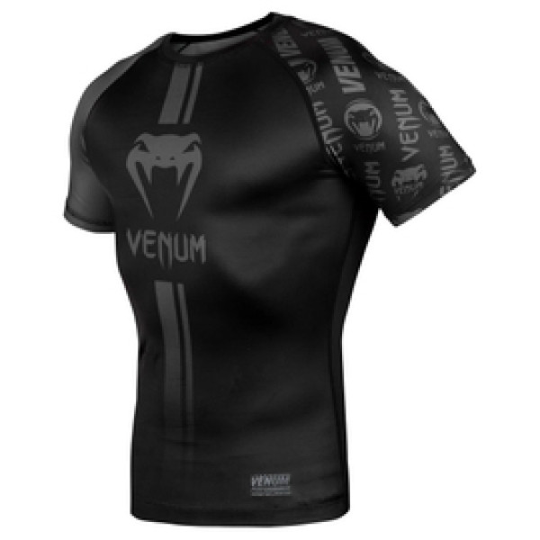 Рашгард Venum Logos Rashguard Short Sleeves Black Black