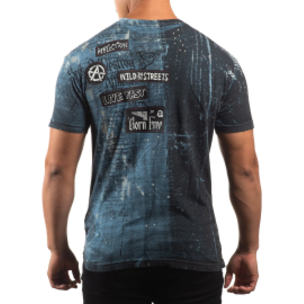 Футболка Affliction Brixton Metal Aegean Blue