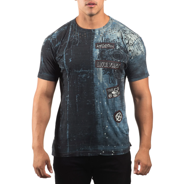Футболка Affliction Brixton Metal Aegean Blue