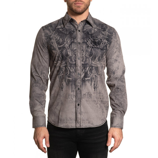 Рубашка Affliction Conspiracy LS Woven Khaki