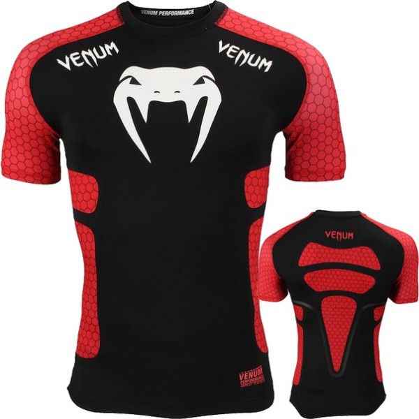 Рашгард Venum Absolute black red короткий рукав