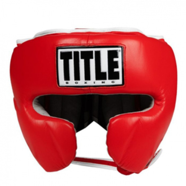 Шлем Title Boxing Leather Sparring Headgear Red