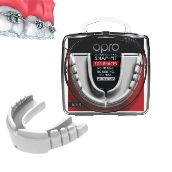Капа боксерська OPRO Snap-Fit FOR BRACES White (art.002318004)