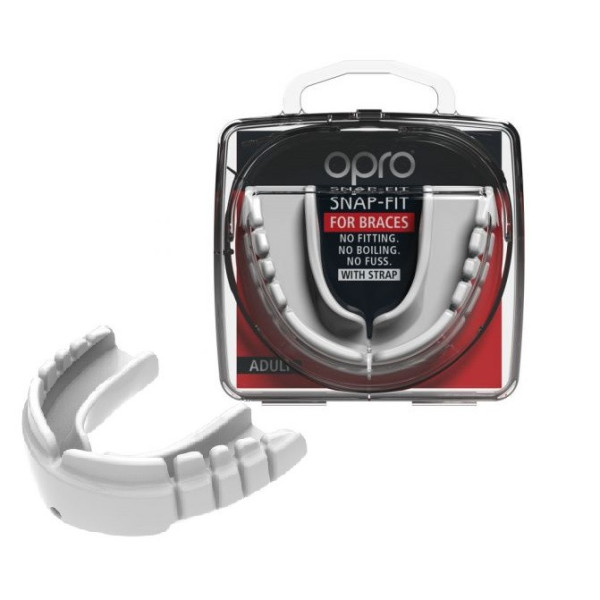Капа боксерська OPRO Snap-Fit FOR BRACES White (art.002318004)