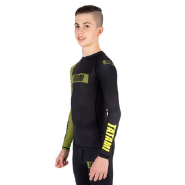 Детский рашгард Tatami Kids Essential 3.0 Long Sleeve Rash Guard Black Yellow