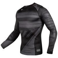 Компрессионная футболка Venum AMRAP Compression T-shirt Long Sleeves Black Grey
