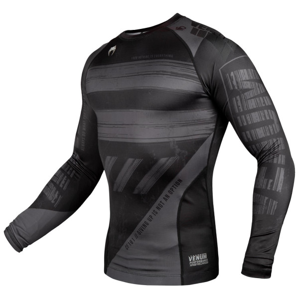 Компрессионная футболка Venum AMRAP Compression T-shirt Long Sleeves Black Grey