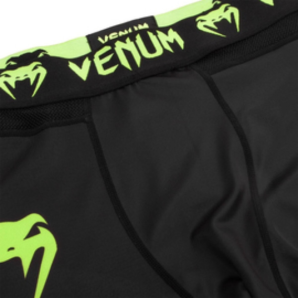 Компрессионные штаны Venum Logos Tights Black Neo Yellow