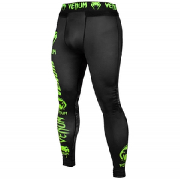 Компрессионные штаны Venum Logos Tights Black Neo Yellow
