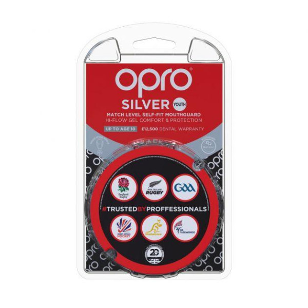 Капа OPRO Junior Silver White/Black (art.002190006)