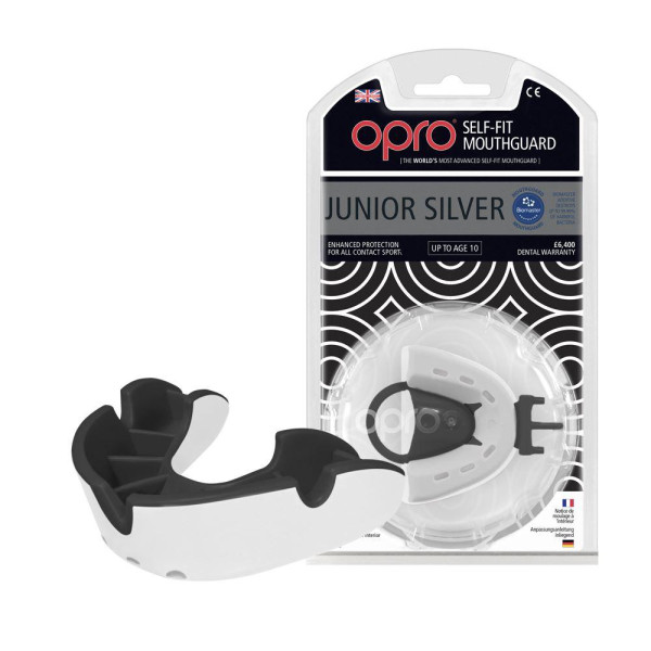 Капа OPRO Junior Silver White/Black (art.002190006)