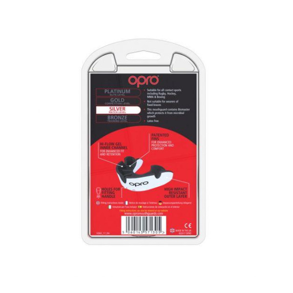 Капа OPRO Junior Silver White/Black (art.002190006)