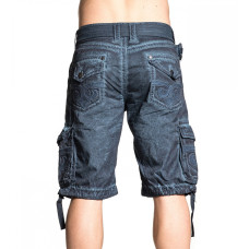 Шорты Affliction Sahara Cargo Shorts Navy Blue Oil Stain