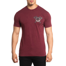 Футболка Affliction Norheim Tee Burgundy Lava Wash