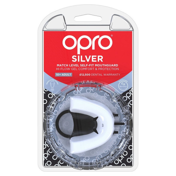 Капа боксерська OPRO Silver White/Black (art.002189006)