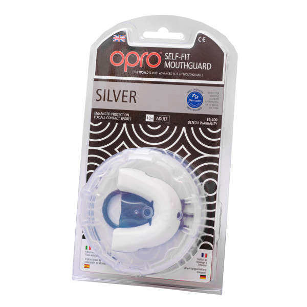 Капа боксерська OPRO Silver White/Black (art.002189006)