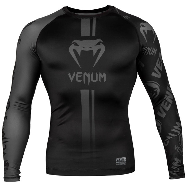 Рашгард Venum Logos Rashguard Long Sleeves Black Black
