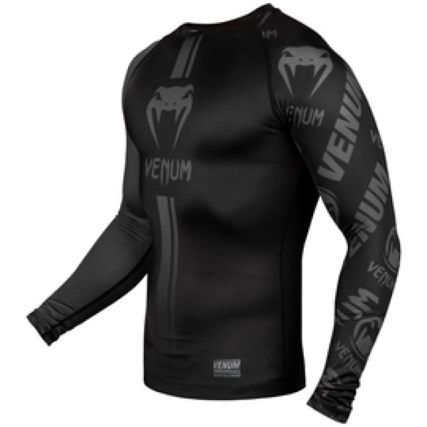 Рашгард Venum Logos Rashguard Long Sleeves Black Black