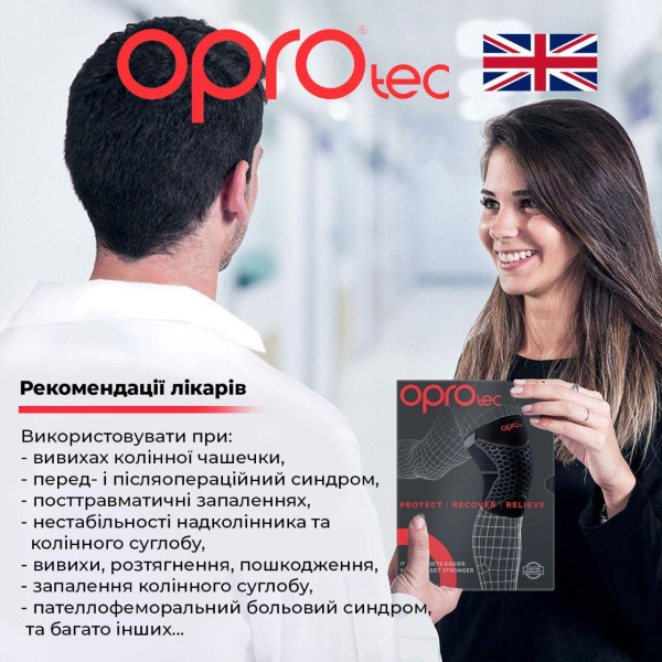 Наколінник спортивний OPROtec Knee Support with Closed Patella TEC5730-SM S Чорний