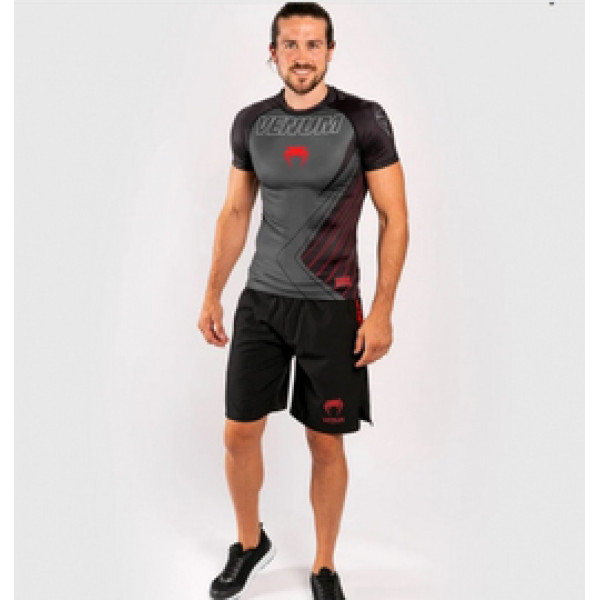 Рашгард с коротким рукавом Venum Contender 5.0 Rashguard Black Red