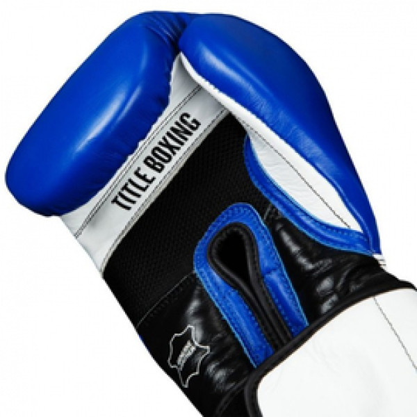Боксерские перчатки Title Premium Leather Performance Training Gloves Blue