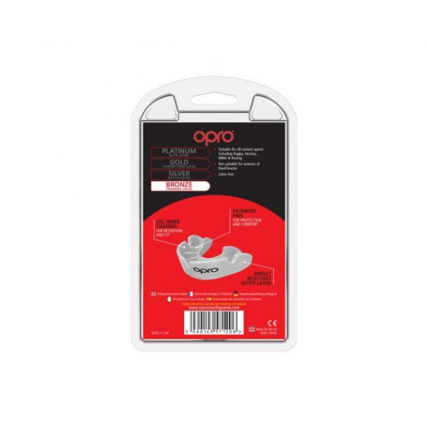 Капа боксерська OPRO Bronze While (art.002184006)