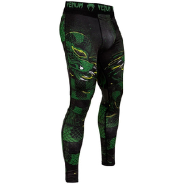 Компрессионные штаны Venum Green Viper Spats Black Green
