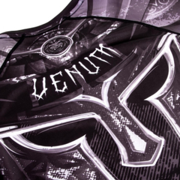 Рашгард Venum Gladiator 3.0 Rashguard Black White Short Sleeves
