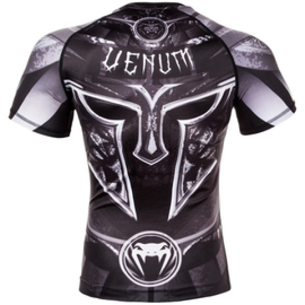 Рашгард Venum Gladiator 3.0 Rashguard Black White Short Sleeves